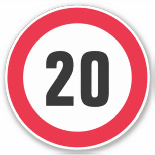 Petite vitesse de 20 mi/h stickers vinyle limite p