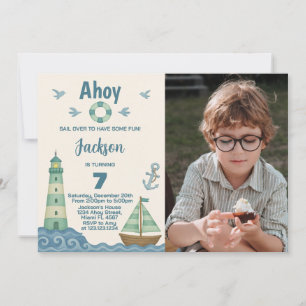 Petite voile Nautique Invitation Anniversaire