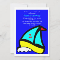 Petite Voilier Anniversaire Fête Invitation