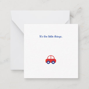Petite voiture rouge Anniversaire Merci Carte Note