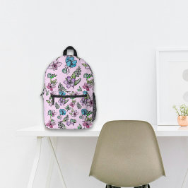 Petite Watercolor Blume Individuelle Name Rucksack