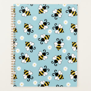 Petites abeilles mignonnes et fleurs marguerites m