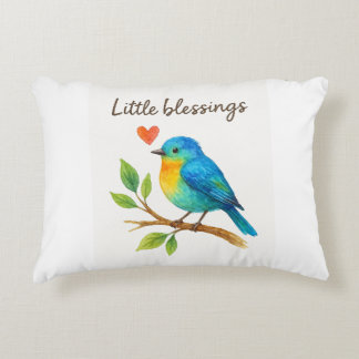 Petites bénédictions - Aquarelle Oiseaux Coussin p