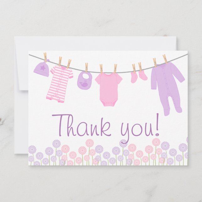 Petites cartes de Merci de baby shower de (Devant)