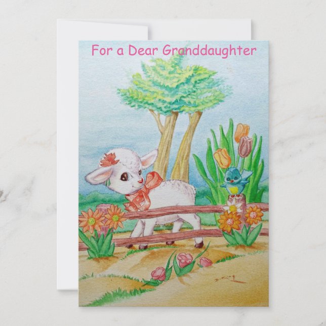 Petites-filles de cerfs Carte de voeux de Pâques (Devant)