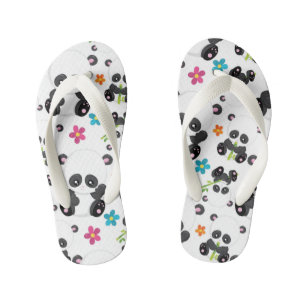 Petites filles panda ours tongs