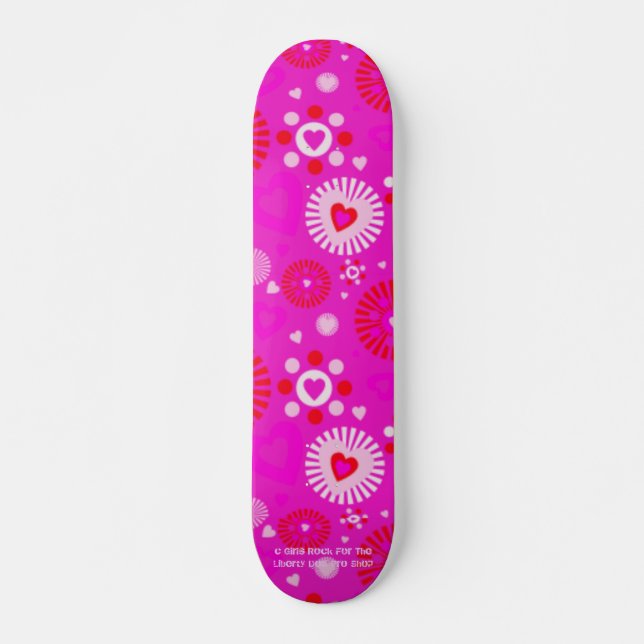 PETITES FILLES ROCK PRO SKATEBOARD - CHAUD ROSE FU (Devant)