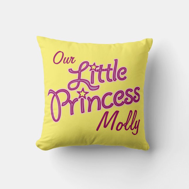 Petites filles star princesse nom et coussin photo (Recto)
