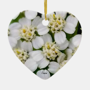 Petites fleurs blanches Ornement en céramique