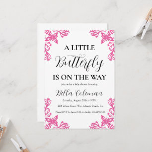 petites invitations à la douche pour bébé papillon