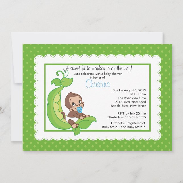 Petites invitations mignonnes de baby shower de (Devant)
