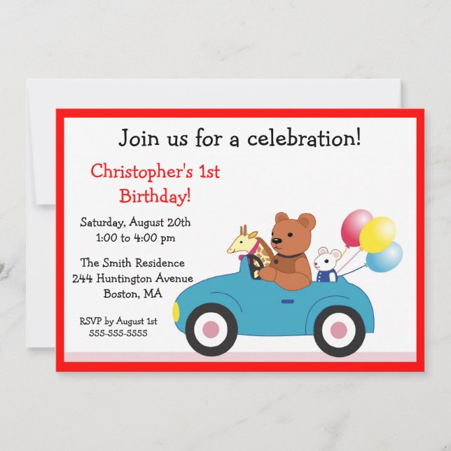 Petites jouets Invitations pour l'anniversaire des (Devant)