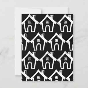 Petites Maisons Nous Avons Déménagé Carte Noir & B