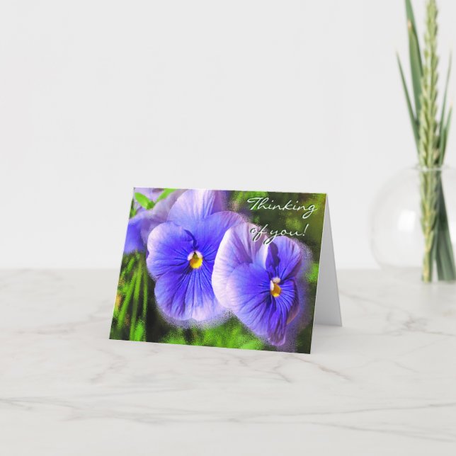 Petites Pansies pourpres Carte de note; Pansies gi (Devant)