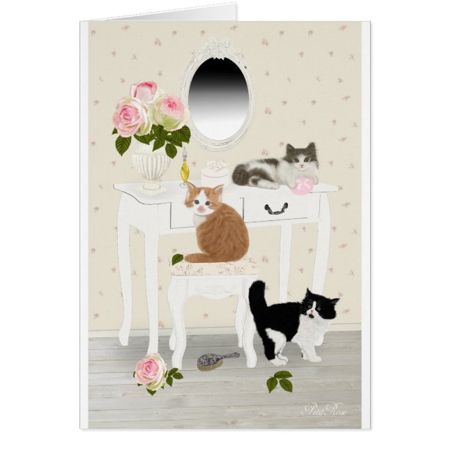 PetitRose "Kätzchen-Schönheits-Salon", Postkarte (Vorne)