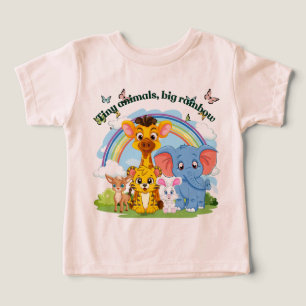 Petits animaux, gros arc-en-ciel Design Toddler T-