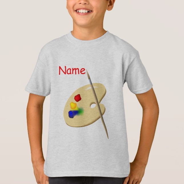 Petits Artiste Palette Enfants T-shirt gris Gris (Devant)
