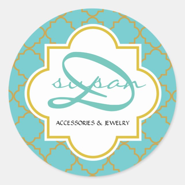 Petits autocollants ronds de quatrefoil (Devant)