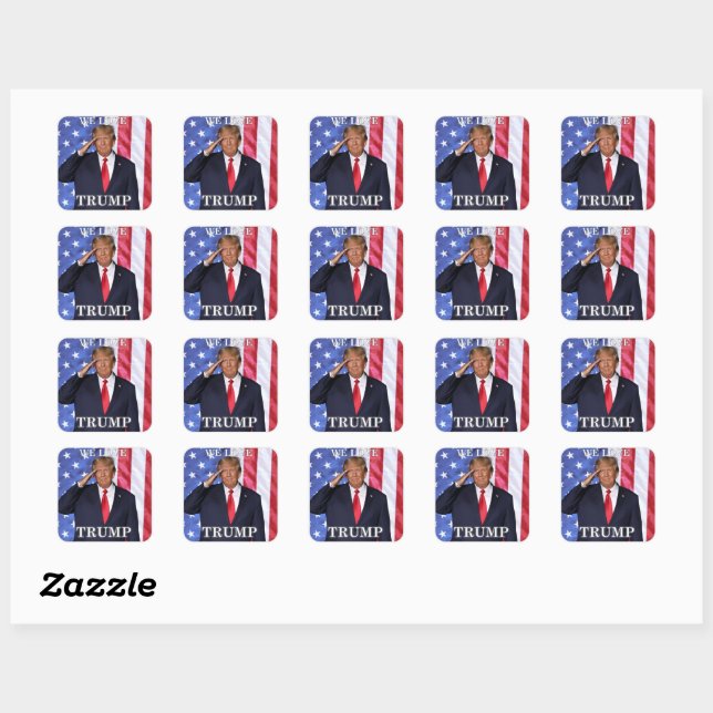 Petits autocollants "We Love Trump" (Feuille)