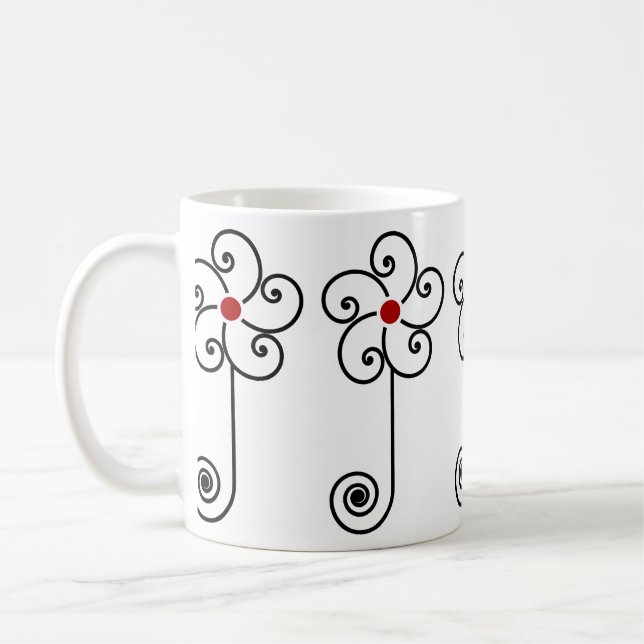 Petits bouquets tout autour de tasse (Gauche)