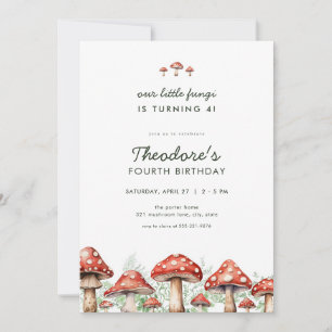 Petits champignons Champignons Invitation Annivers