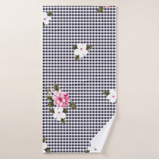 Petits chèques sans couture et motif floral abstra