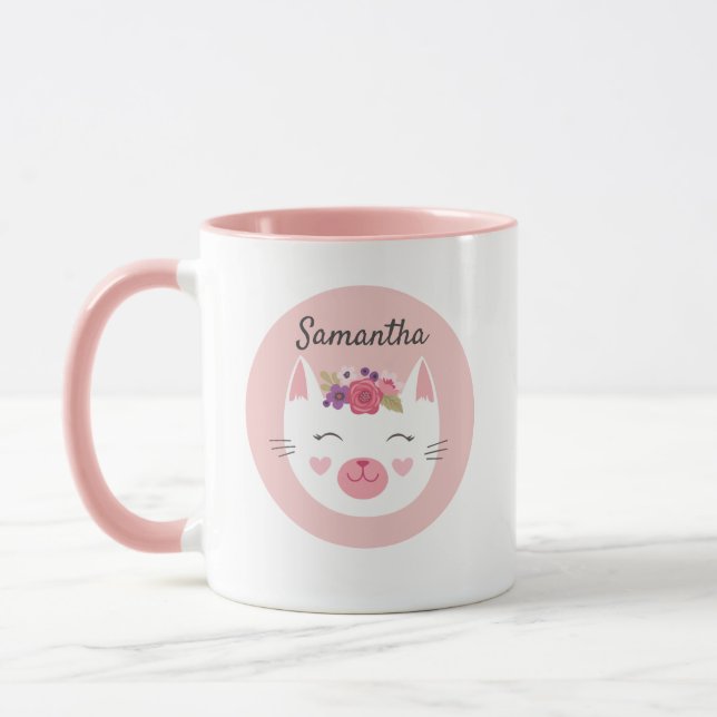 Petits enfants mignons roses Valentine Tasse de ch (Gauche)