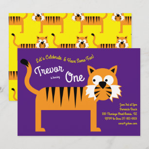 Petits enfants Tiger 1er anniversaire Invitations 