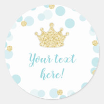 Petits étiquettes de prince un baby shower en or