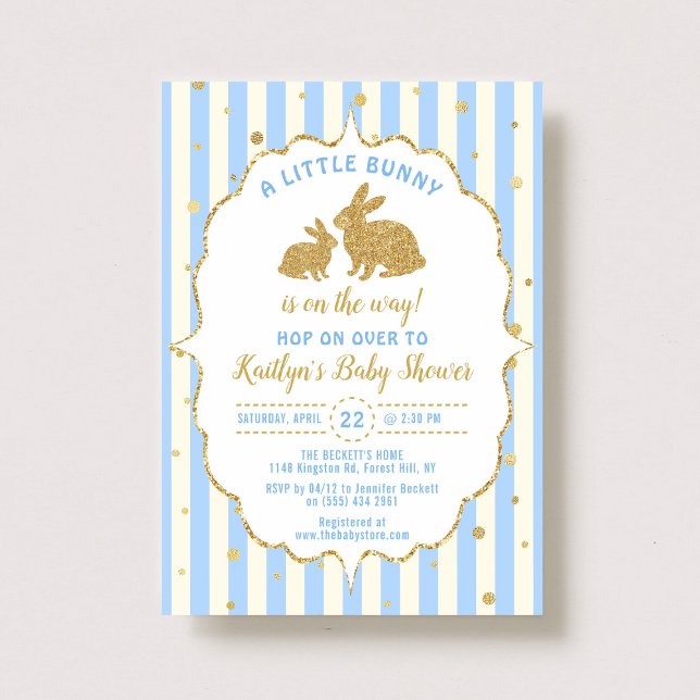 Petits Garçons Bunny Invitation Baby shower de Pâq (Créateur téléchargé)