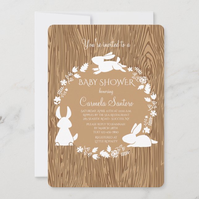 Petits lapins Invitation Brown (Devant)