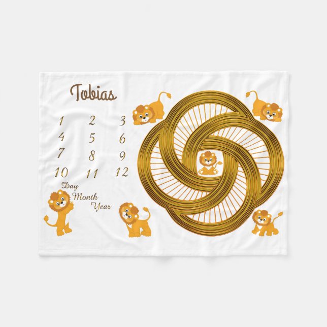 Petits Lions Bébé Jalon Taille de la couverture 40 (Devant (Horizontal))