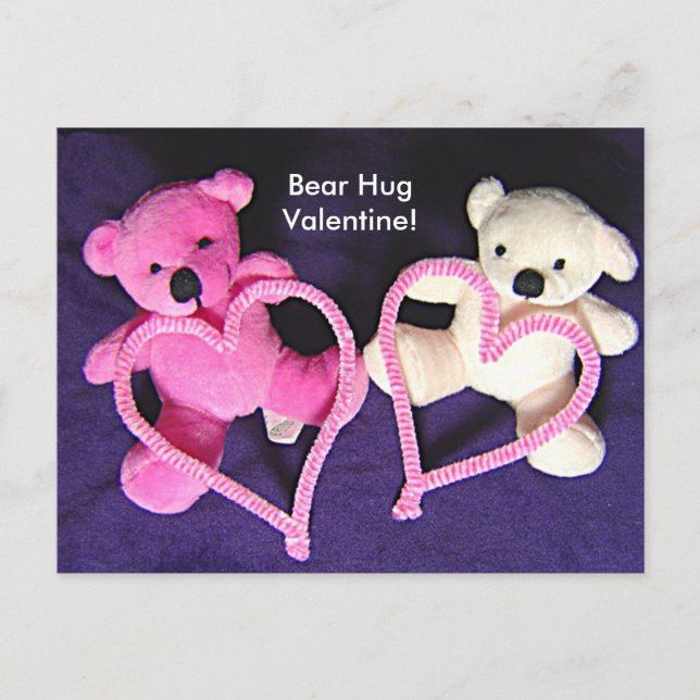 Petits Nounours et Coeurs Valentine Carte postale (Devant)