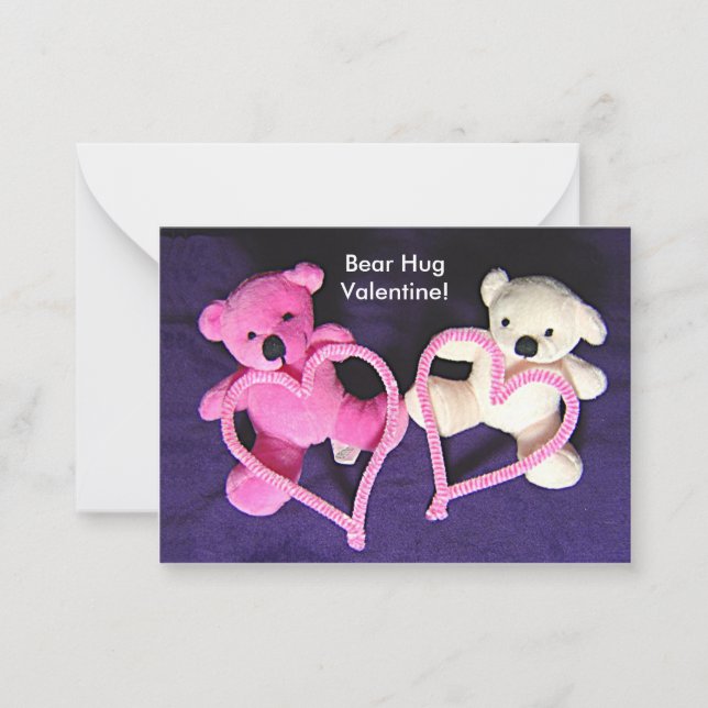 Petits Nounours et Coeurs Valentine Cartes pour en (Devant)