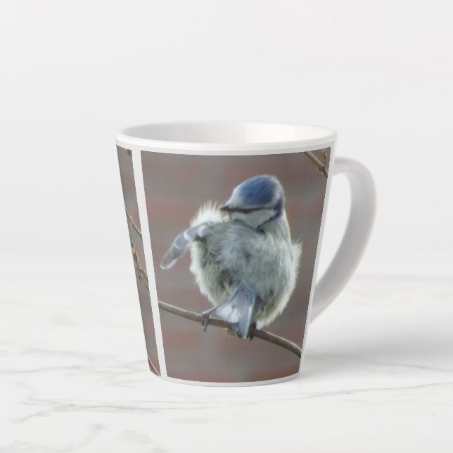 Petits oiseaux Collage Latte Mug (Angle droit)