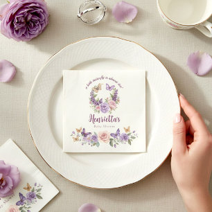 Petits papillons serviettes en papier florales pou