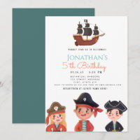 Petits pirates du 5e Faire-part d'anniversaire