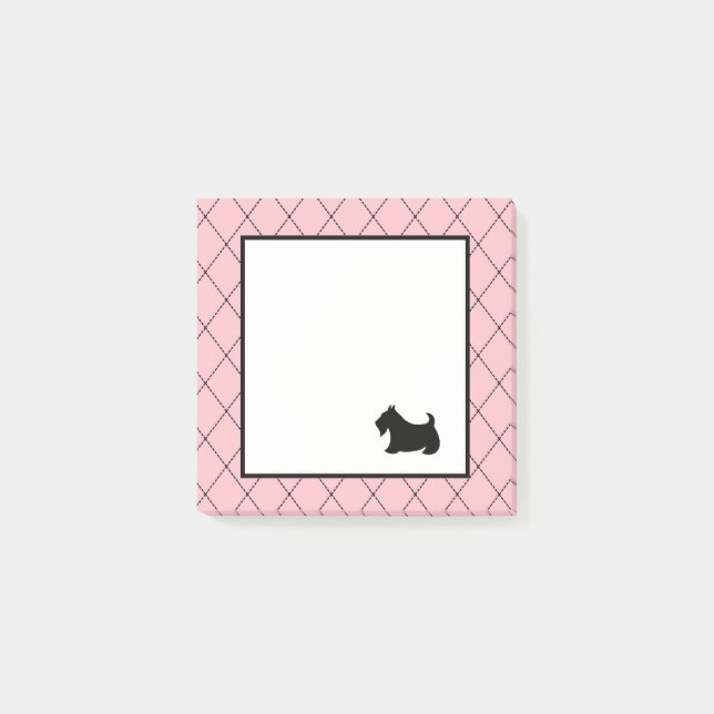 Petits Post-it Notes Rose Écossais Terrier (Devant)