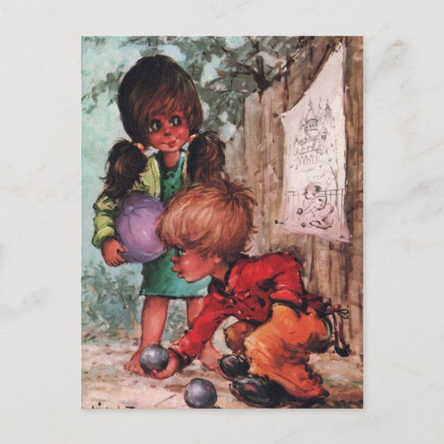 Petits Poulbots pétanque Postkarte (Vorderseite)