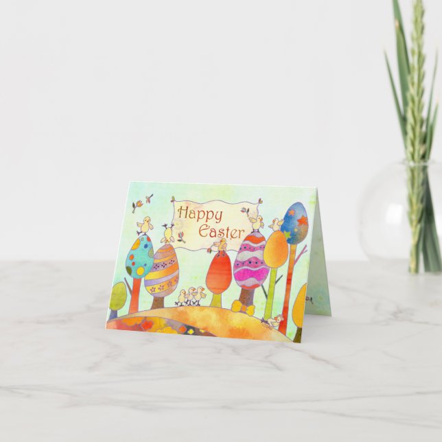 Petits poussins dans la carte de terre de Pâques (Devant)