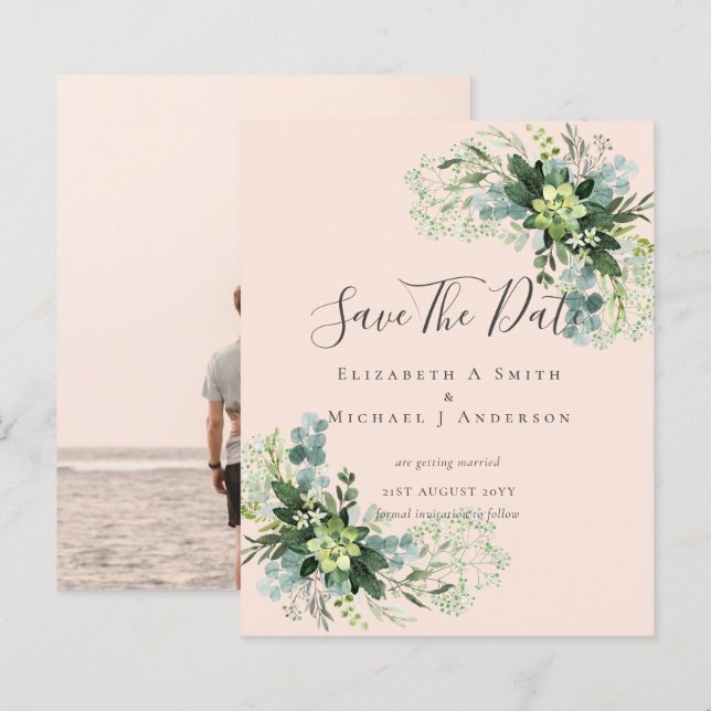 PETITS PRIX Sauvegarder les dates Feuilles d'eucal (Devant / Derrière)