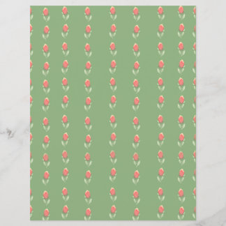 Petits Rosebustes roses sur feuille de papier vert