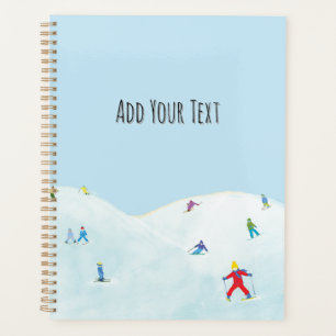 Petits Skieurs Sur Snowy Hill Personnalisé