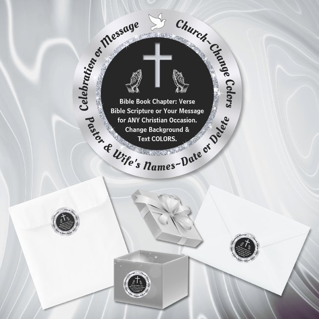 Petits Stickers BIBLE VERSE, CHANGER DE COULEURS,  (Church Stickers, as Envelope Stickers, Party Favor Bag Stickers, Church Party Favors, Stickers. )