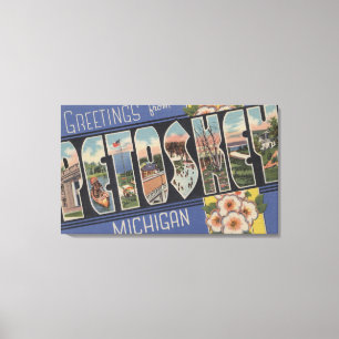 Petoskey, Michigan - große Buchstabe-Szenen Leinwanddruck