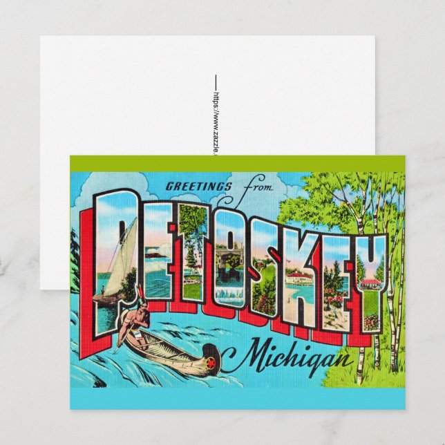 Petoskey Michigan Gruß Postkarte (Vorne/Hinten)