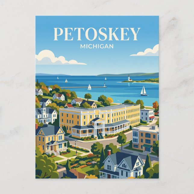Petoskey Michigan Postkarte (Vorderseite)