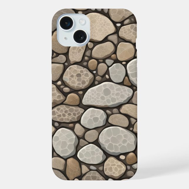 Petoskey Stone Abstrakt iPhone 15 Plus Hülle (Rückseite)
