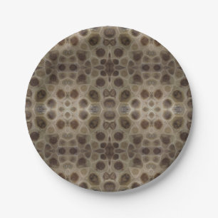 Petoskey Stone michigan Staat steinfossil Pappteller
