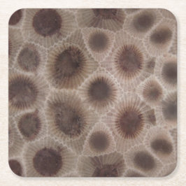 Petoskey Stone michigan Staat steinfossil Rechteckiger Pappuntersetzer